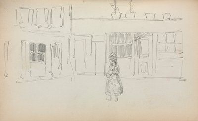 Italský skicář: Pouliční scéna s dívkou strana 159, 1898-1899. od Maurice Brazil Prendergast