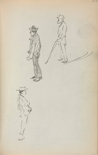 Italský náčrtník: Tři stojící muži strana 44, 1898-1899. od Maurice Brazil Prendergast