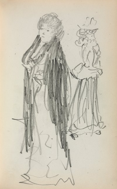 Italský náčrtník: Dvě stojící ženy strana 129, 1898-1899. od Maurice Brazil Prendergast