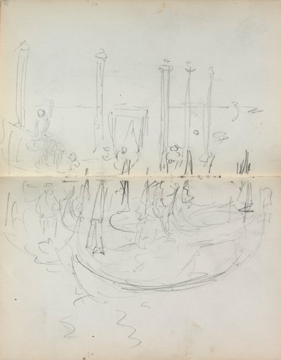 Italský náčrtník: Venetian Harbour Zobrazit stranu 37 & 38, 1898-1899. od Maurice Brazil Prendergast