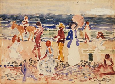 Na pláži, cca 1920-23 od Maurice Brazil Prendergast