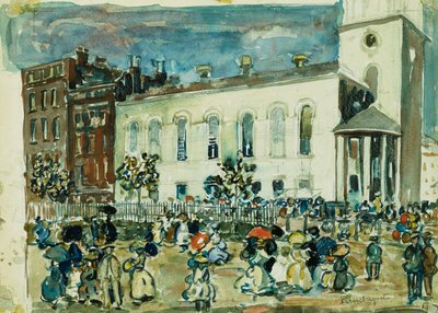 Park Street Church, Boston, kolem 1905-1907 od Maurice Brazil Prendergast