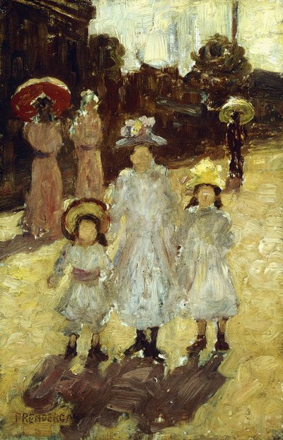 Nedělní ráno v Paříži, cca 1892-1894 od Maurice Brazil Prendergast