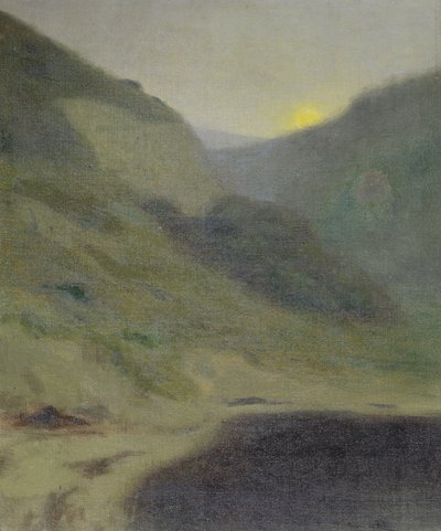 Krajina za soumraku (olej na plátně) od Maurice Chabas