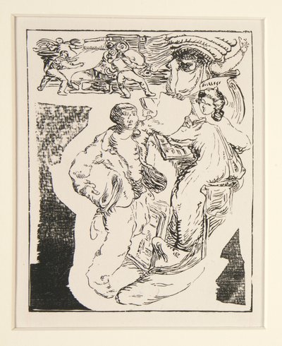 Pouliční prodavači z La Pensee; Camelot a papír, str. 29 od Maurice Delcourt
