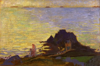 Matka a dítě nad skalnatým výchozem (olej na kartě) od Maurice Denis