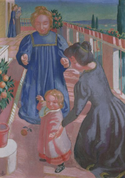 První kroky na terase ve Fiesole, 1898 od Maurice Denis