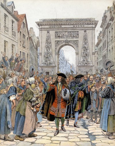 V Porte Saint-Denis (Saint Denis) v Paříži, maršál Boufflers (Louis Francois de Boufflers od Maurice Leloir