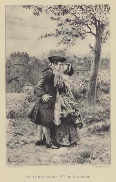 Prohlášení Madame de Larnage (rytina) od Maurice Leloir