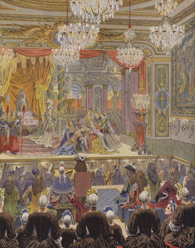 První představení Racines Esther od Les Demoiselles de Saint-Cyr od Maurice Leloir