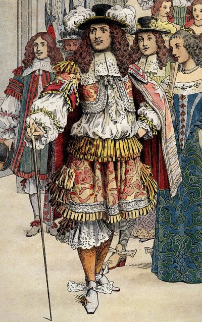 Francouzský král Ludvík XIV. na svém zámku Vaux Le Vicomte od Maurice Leloir