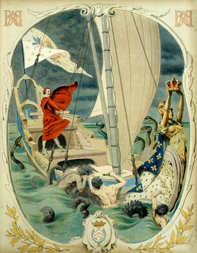 Dějiny Francie: Alegorické zobrazení kardinála Richelieu (Armand Jean du Plessis od Maurice Leloir