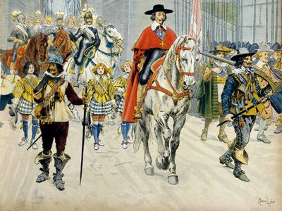 Historie Francie: Vstup krále Ludvíka XIII. (1601-1643) a kardinála Richelieu (Armand Jean du Plessis od Maurice Leloir
