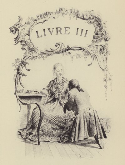 Ilustrace ke knize III Vyznání Jean-Jacquese Rousseaua (rytina) od Maurice Leloir