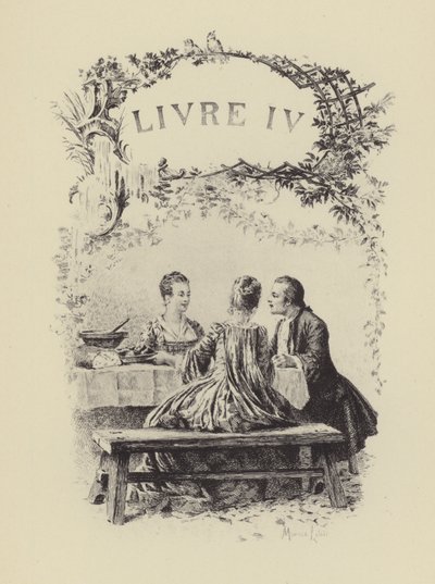 Ilustrace ke knize IV Vyznání Jean-Jacquese Rousseaua (rytina) od Maurice Leloir