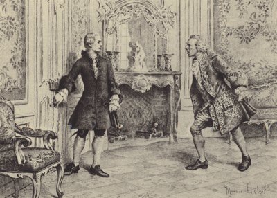 Ilustrace ke knize VII Vyznání Jean-Jacquese Rousseaua (rytina) od Maurice Leloir
