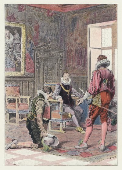 Ilustrace pro Gil Blas (barevné lito) od Maurice Leloir