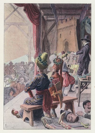 Ilustrace pro Gil Blas (barevné lito) od Maurice Leloir