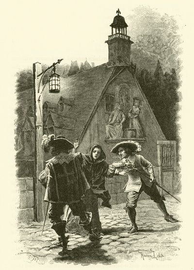 Ilustrace pro Tři mušketýry (rytina) od Maurice Leloir