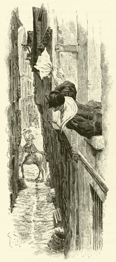 Ilustrace pro Tři mušketýry (rytina) od Maurice Leloir