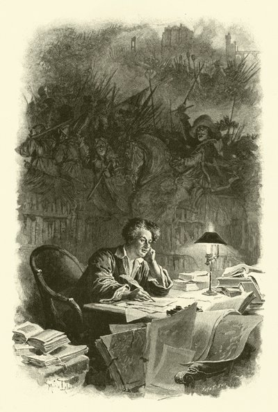 Ilustrace pro Tři mušketýry (rytina) od Maurice Leloir