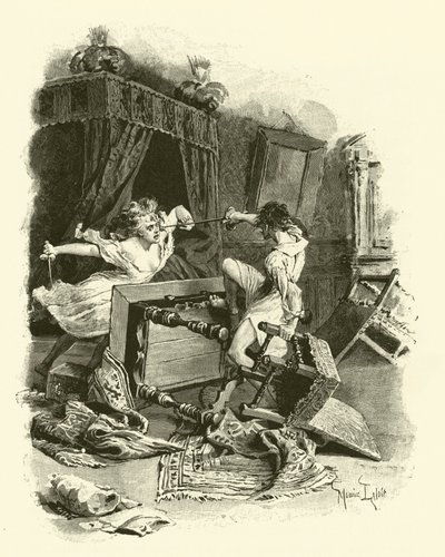 Ilustrace pro Tři mušketýry (rytina) od Maurice Leloir
