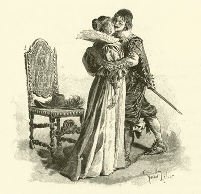 Ilustrace pro Tři mušketýry (rytina) od Maurice Leloir
