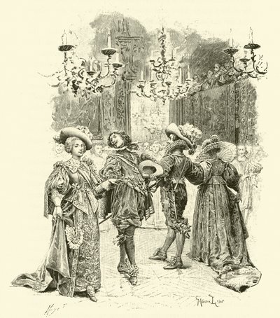 Ilustrace pro Tři mušketýři (rytina) od Maurice Leloir