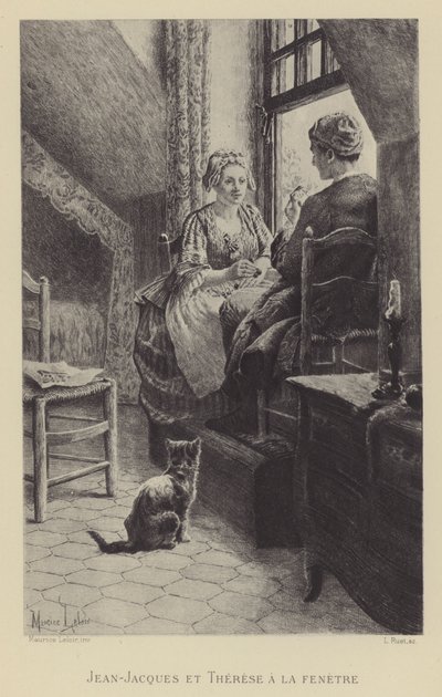 Jean-Jacques a Therese u okna (hlubotisk) od Maurice Leloir