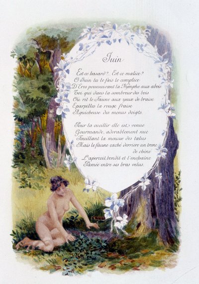 Červen „“La Chanson du mois”” od Jérôme Doucet, ilustrace - Maurice Leloir, ed. Remeš 1904. L. Michaud od Maurice Leloir