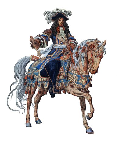 Král Slunce (Portrét krále Ludvíka XIV.) Ilustrace Maurice Leloir (1853-1940) od Maurice Leloir