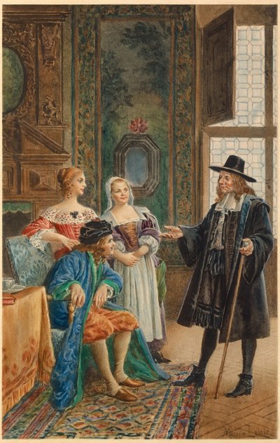 Moliere malade (ilustrace) od Maurice Leloir
