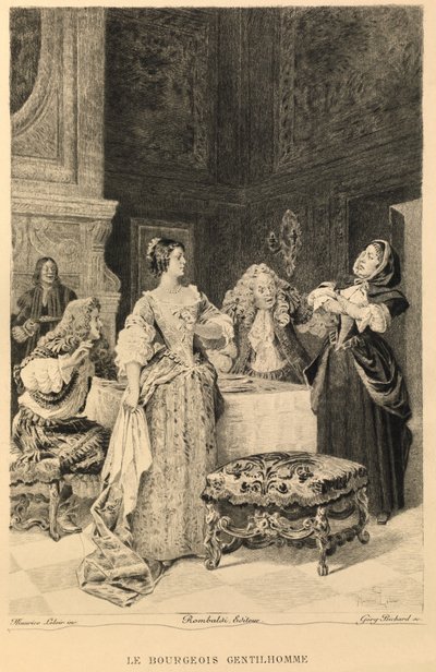 Moliérova hra Le bourgeois gentilhomme (Měšťák) od Maurice Leloir