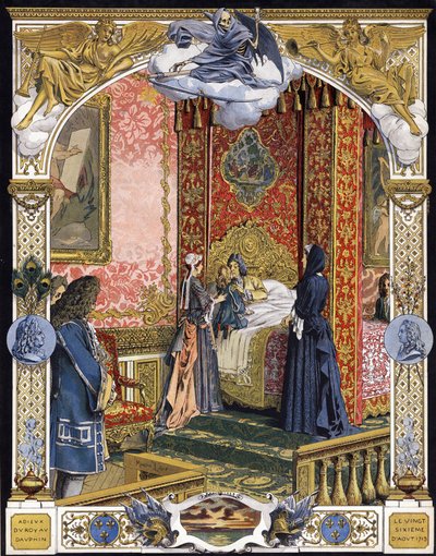 Uvádí jeho hospodyně, Madame de Ventadour (Charlotte de la Mothe Houdancourt od Maurice Leloir