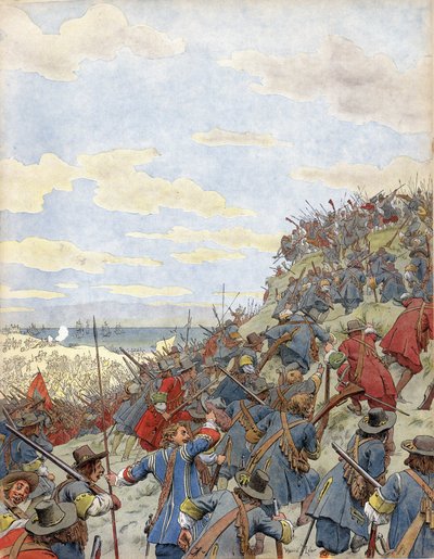 Bitva o duny (poblíž Dunkerque) od Maurice Leloir