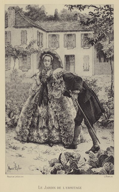 Zahrada Ermitáže (hlubotisk) od Maurice Leloir