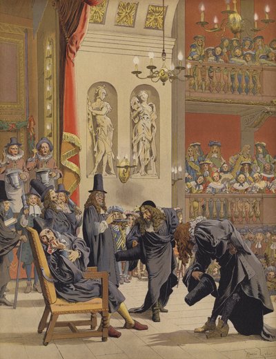Poslední představení Moliera v Le Malade Imaginaire od Maurice Leloir
