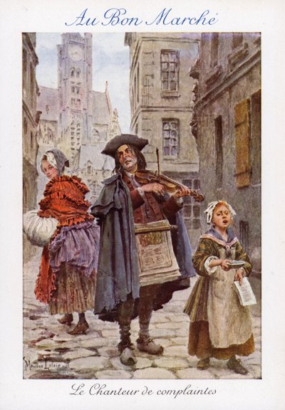 Zpěvák stížností (color litho) od Maurice Leloir