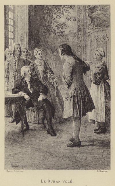 Ukradená stuha (hlubotisk) od Maurice Leloir