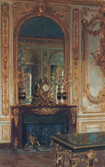 Vnitřní pohled na Versailles (olej na plátně) od Maurice Lobre