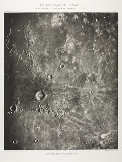 Lunární fotografie: Copernicus-Kepler-Aristaric, 1896. od Maurice Loewy