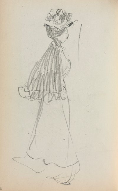 Italský skicák: Stojící žena z profilu (str. 130) od Maurice Prendergast