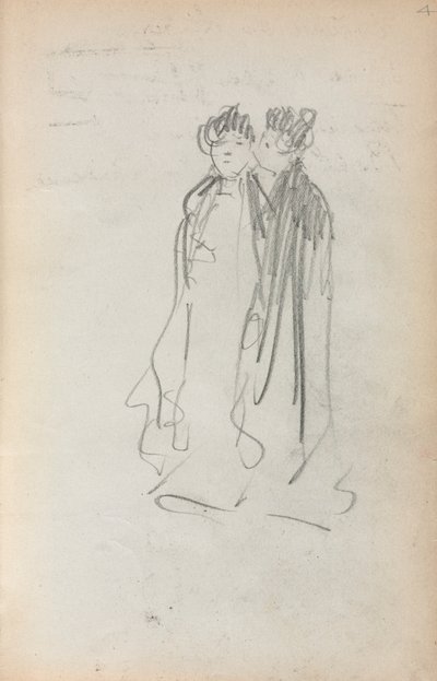 Italský skicák: Dvě stojící ženy (str. 4) od Maurice Prendergast