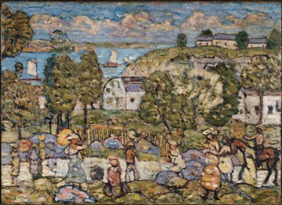 Krajina poblíž Nahantu od Maurice Prendergast