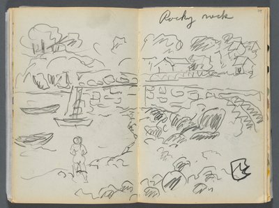 Skicář - Hotel Granite Shore, Rockport, strana 088 a 89: "Rocky Neck" od Maurice Prendergast