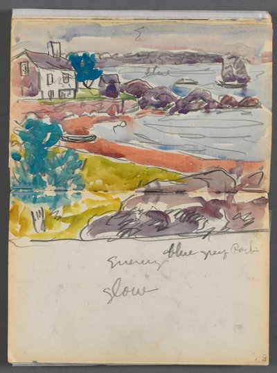 Skicář - Hotel Granite Shore, Rockport, strana 138 a 139: "Večerní záře" od Maurice Prendergast