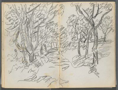 Skicář, The Dells, č. 127, strana 064 a 65: Krajina od Maurice Prendergast