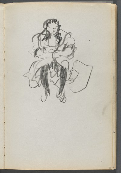 Skicář, The Dells, č. 127, strana 071: Sedící postava od Maurice Prendergast