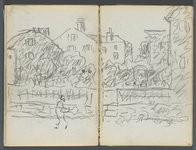 Skicář, The Dells, č. 127, strana 094 a 95: Village Street od Maurice Prendergast