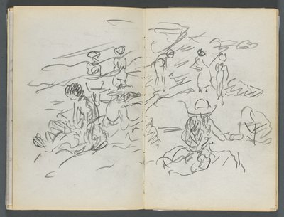 Skicář, The Dells, č. 127, strana 100 a 101: Figury na pláži od Maurice Prendergast